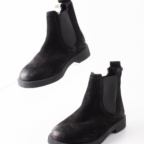 girls black leather ankle boots